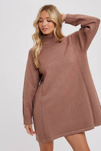 Load image into Gallery viewer, Turtleneck Knit Sweater Dress - Latte