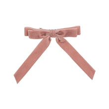 Load image into Gallery viewer, Alice Short Luxe Dusty Mauve Velvet Bow Barrette