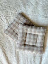 Load image into Gallery viewer, Neutral Gingham Cloud Coasters - Set of 2
