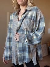 Load image into Gallery viewer, Kambrie Plaid Blue Flannel Shirt