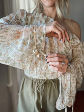 Load image into Gallery viewer, Floral Off Shoulder Frill Blouse