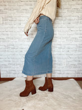 Load image into Gallery viewer, Irregular Buttoned Denim High-Rise Maxi Skirt