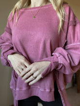 Load image into Gallery viewer, Organic Pigment Washed Rose Violet Sweatshirt