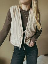Load image into Gallery viewer, Gabi Padded Tie Front Vest with Piping