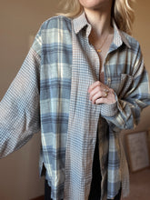 Load image into Gallery viewer, Kambrie Plaid Blue Flannel Shirt