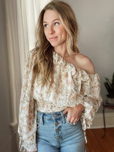 Load image into Gallery viewer, Floral Off Shoulder Frill Blouse