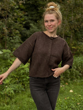 Load image into Gallery viewer, Willa Knit Quarter Sleeve Chocolate Cardigan