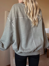 Load image into Gallery viewer, Lazy Days Pigment Washed Olive Sweatshirt
