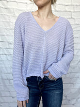 Load image into Gallery viewer, Lavender V-Neck Light Weight Sweater
