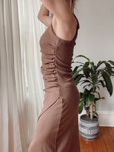 Load image into Gallery viewer, Chestnut Ribbed Knit Midi Dress
