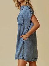 Load image into Gallery viewer, Elsie Tencel Denim Frayed Dress