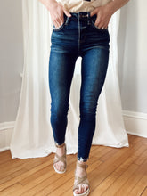 Load image into Gallery viewer, High Rise Distressed Hem Skinny Ankle Jeans