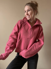 Load image into Gallery viewer, Dove Berry Half Zip Pullover