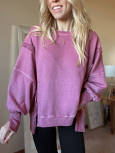 Load image into Gallery viewer, Organic Pigment Washed Rose Violet Sweatshirt