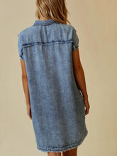 Load image into Gallery viewer, Elsie Tencel Denim Frayed Dress