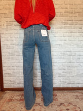 Load image into Gallery viewer, Vervet Super High Rise Wide Leg Denim w/ Leg Seam + Denim Bow Tie