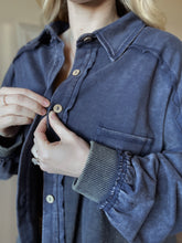 Load image into Gallery viewer, Judie Indigo Button Down Shacket