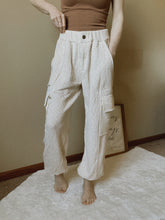 Load image into Gallery viewer, Almond Lace Patch Cargo Joggers