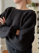 Load image into Gallery viewer, Black Twisted Knit Sweater