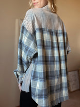 Load image into Gallery viewer, Kambrie Plaid Blue Flannel Shirt