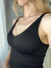 Load image into Gallery viewer, Wide Ribbed Tank Top - Black or Orchid