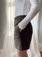 Load image into Gallery viewer, High Waist Olive Lounge Shorts