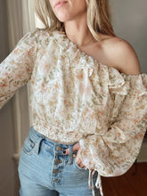 Load image into Gallery viewer, Floral Off Shoulder Frill Blouse