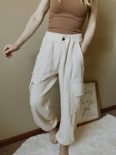 Load image into Gallery viewer, Almond Lace Patch Cargo Joggers