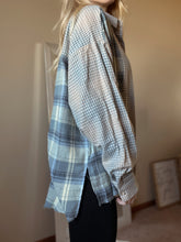 Load image into Gallery viewer, Kambrie Plaid Blue Flannel Shirt