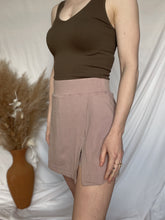 Load image into Gallery viewer, Washed Mauve Mini Skirt w/ Hidden Shorts