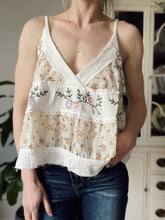 Load image into Gallery viewer, Flora A-Line Ivory Embroidered Tank Top
