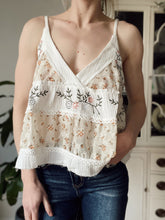 Load image into Gallery viewer, Flora A-Line Ivory Embroidered Tank Top
