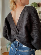 Load image into Gallery viewer, Black Twisted Knit Sweater