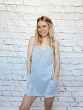 Load image into Gallery viewer, Heather Grey Jersey Mini Dress w/ built in Romper
