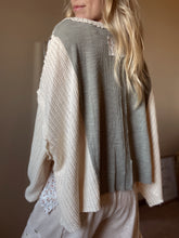 Load image into Gallery viewer, Vintage Washed V-Neck Floral Patch Ribbed Knit Top