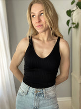 Load image into Gallery viewer, Wide Ribbed Tank Top - Black or Orchid