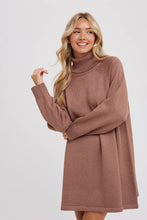 Load image into Gallery viewer, Turtleneck Knit Sweater Dress - Latte
