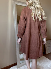 Load image into Gallery viewer, Brown Corduroy Button Down Dress