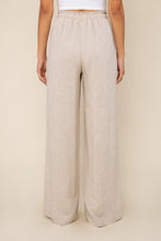 Load image into Gallery viewer, Wide Leg Rayon Linen Pant w/ Ruffle Waistband - Natural