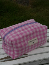 Load image into Gallery viewer, Pink Sherbet Gingham Quilted Large Pouch