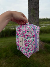Load image into Gallery viewer, Purple Floral Quilted Pouch