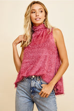 Load image into Gallery viewer, Selena Sleeveless Mauve Fuzzy Top - Final Sale