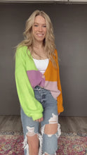 Load and play video in Gallery viewer, Oversized Color Block Cardigan

