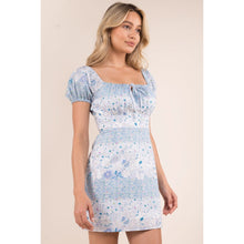 Load image into Gallery viewer, Everly Blue Mini Floral Dress - Final Sale