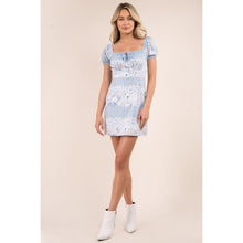 Load image into Gallery viewer, Everly Blue Mini Floral Dress - Final Sale