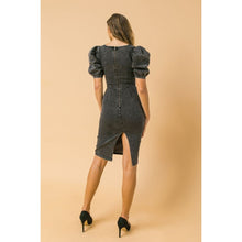 Load image into Gallery viewer, Denim Puff Dress - Final Sale
