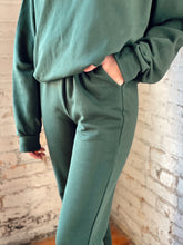 Load image into Gallery viewer, Deep Emerald Slit-Hem Sweatpants