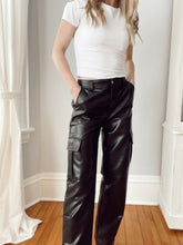 Load image into Gallery viewer, Walk This Way Faux Leather Cargo Pants