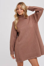Load image into Gallery viewer, Turtleneck Knit Sweater Dress - Latte

