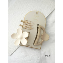 Load image into Gallery viewer, 3 Piece Assorted Hair Clip Set - Blush or Ivory
